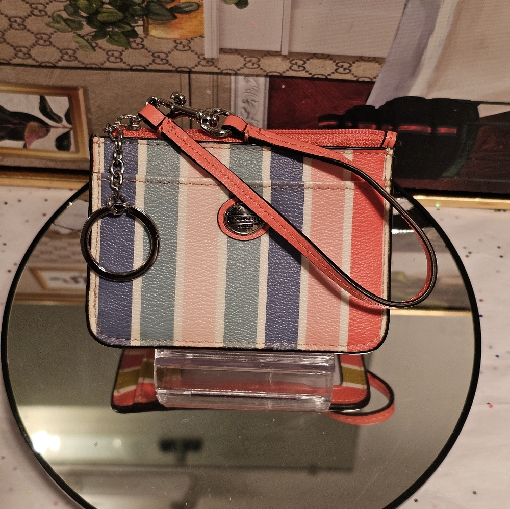 Coach Peyton Coated Canvas Multi-color ID Case/ Wrislet